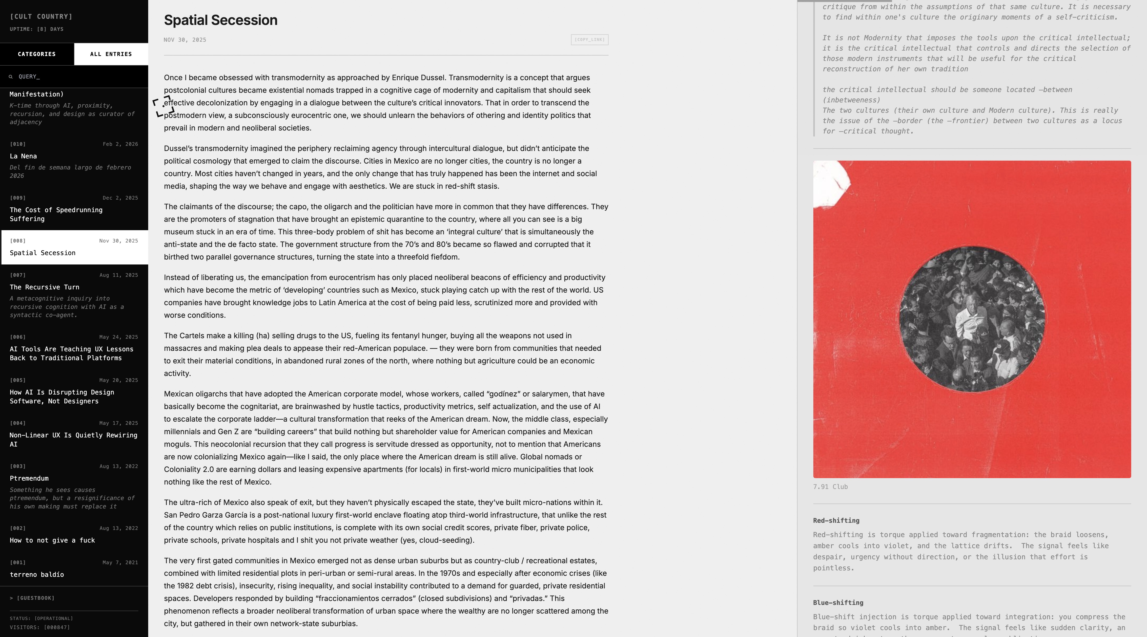 Cult Country Reading Experience